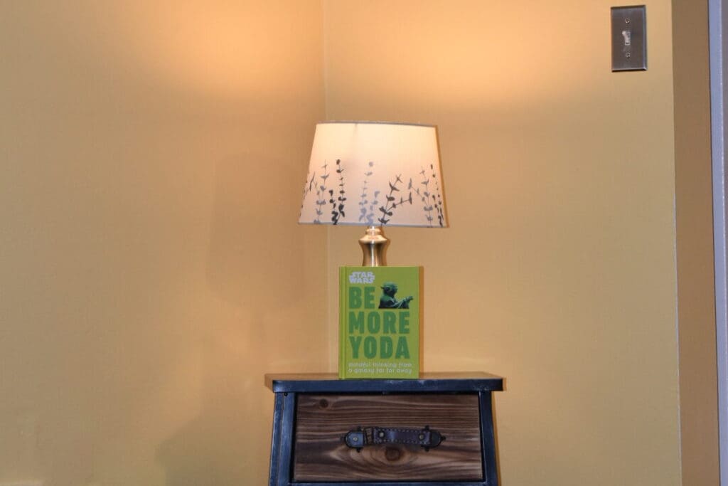 yoda book on side table